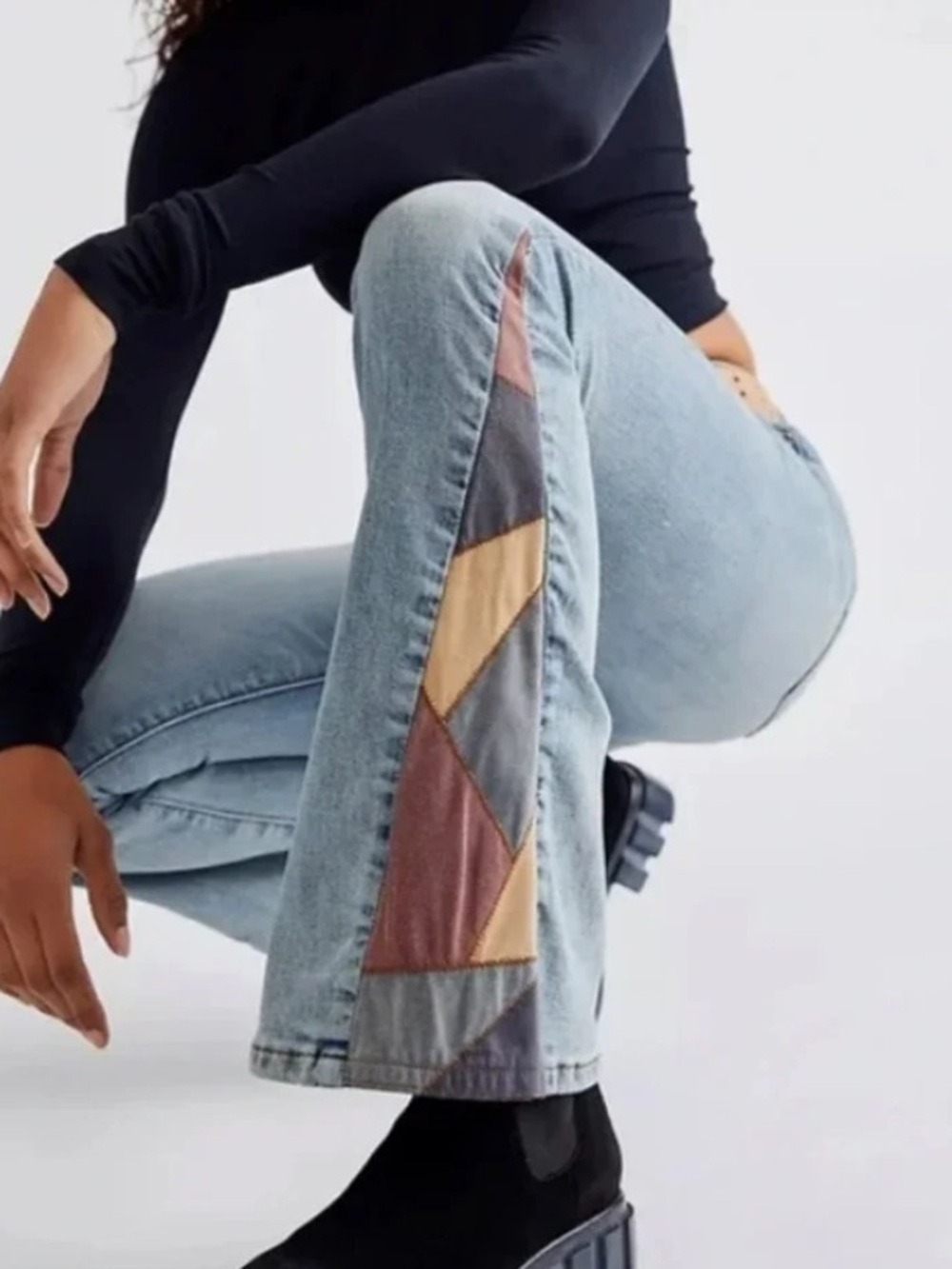 Driftwood Boho Farrah Patchwork Flare Jeans - Picture 3 of 11